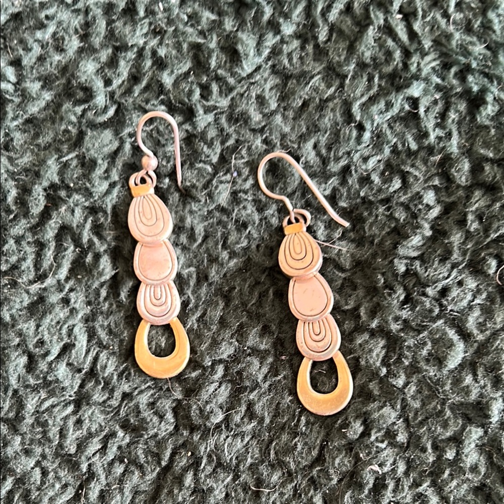 Brighton Elegant Silver and Gold Dangle Earrings